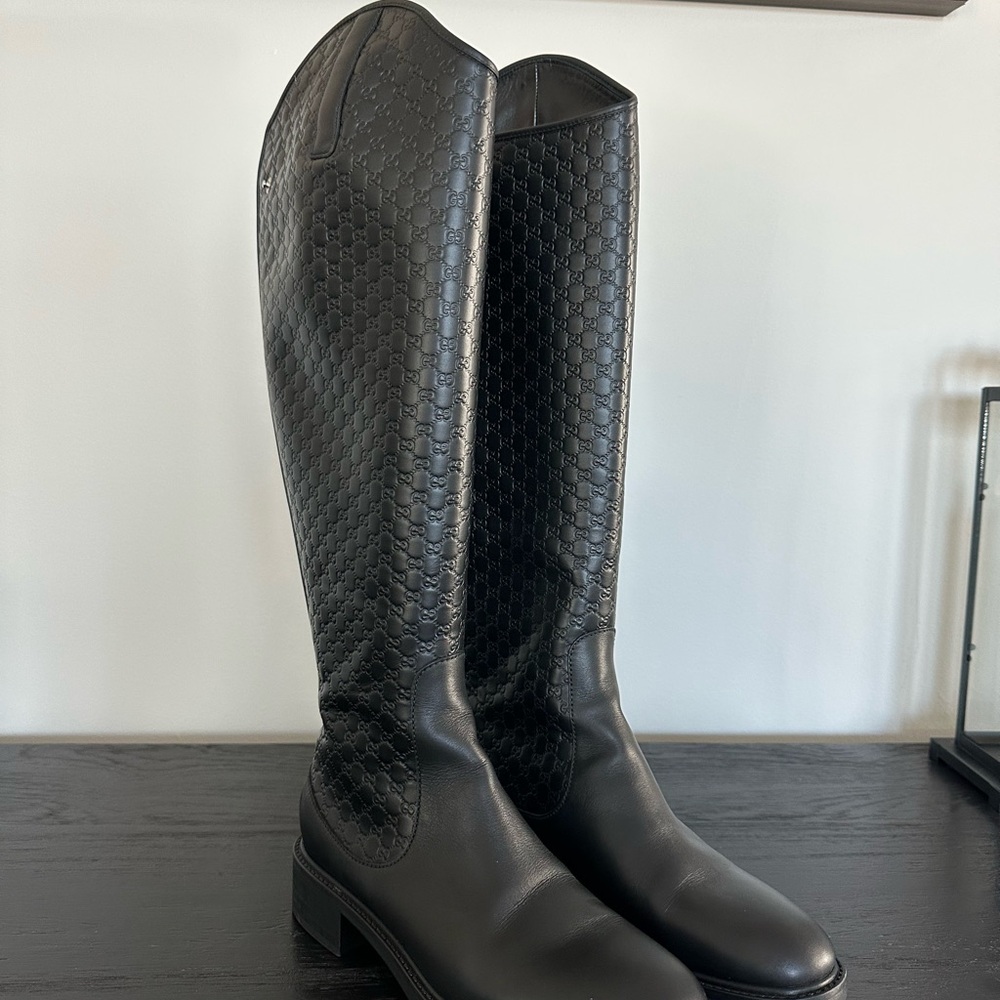 Gucci Black Knee-High Boots
